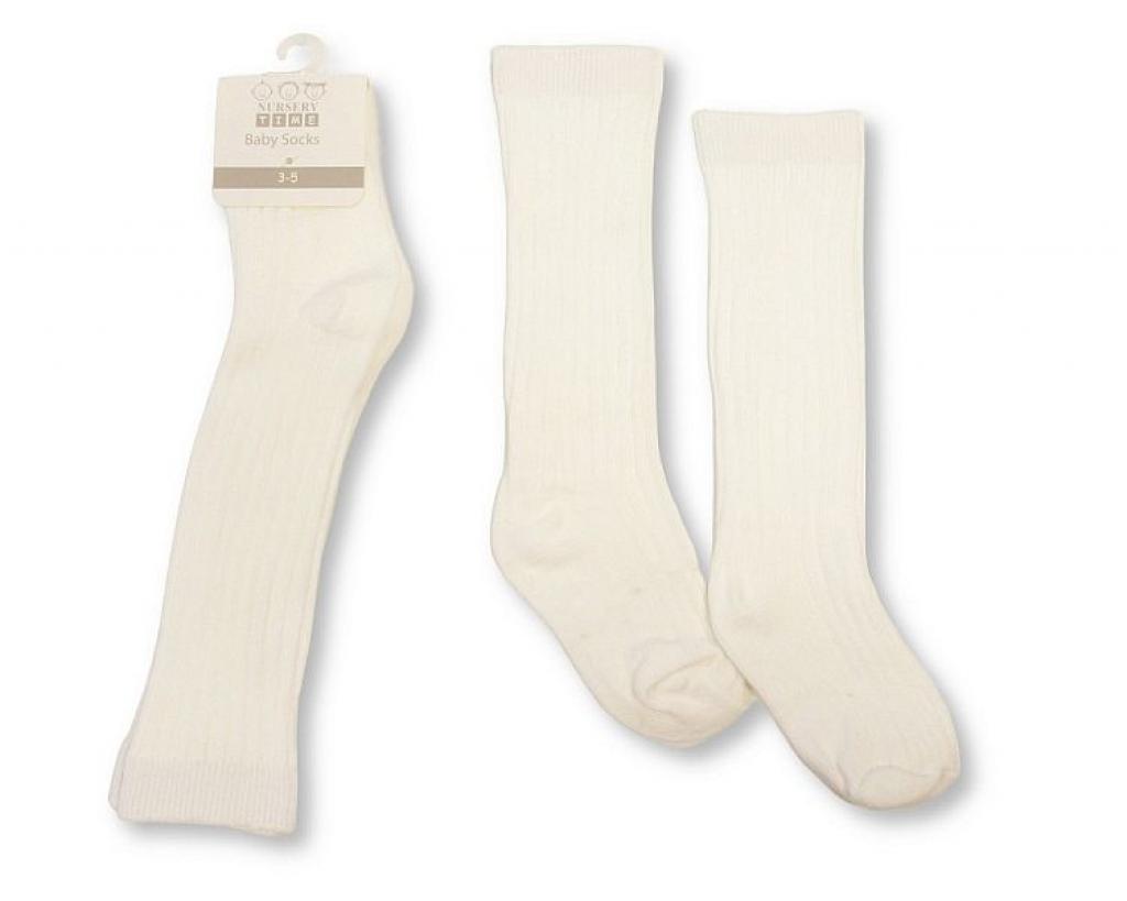 Nursery Time BW-61-2243W-3-5 5035320132433 NT61-2243W-3-5 White Ribbed Socks (3-5) x 6