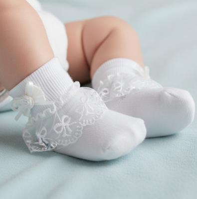 NT61-2249 White Bow Lace Sock (0-18 months)