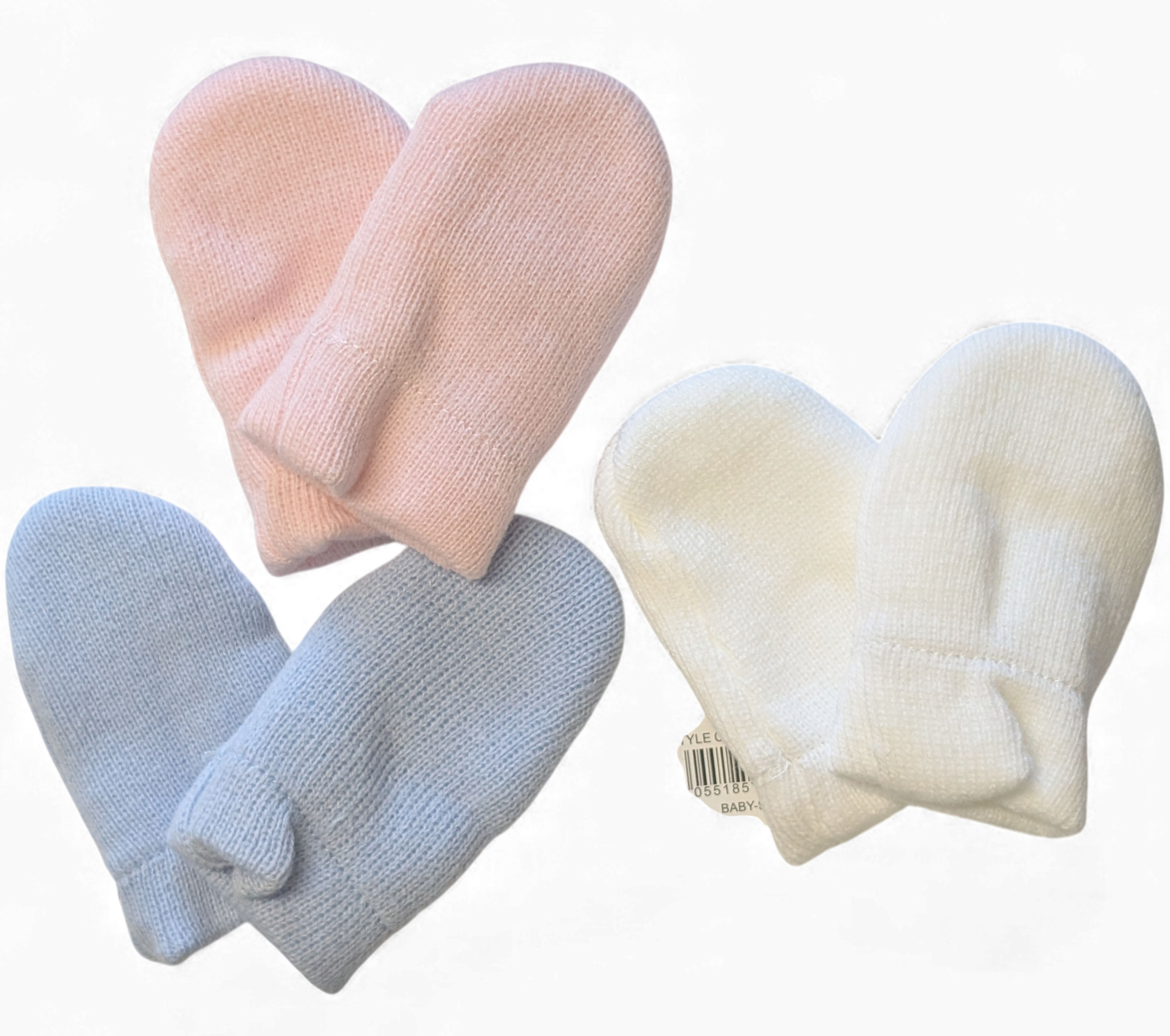 Pesci Baby  5055185825080 PB1742-9 Knitted Scratch Mitten (Pink Blue White - One Size)