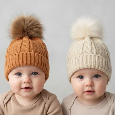 PB6237 Fully Lined Cable Pom Pom Hat (6-18months)
