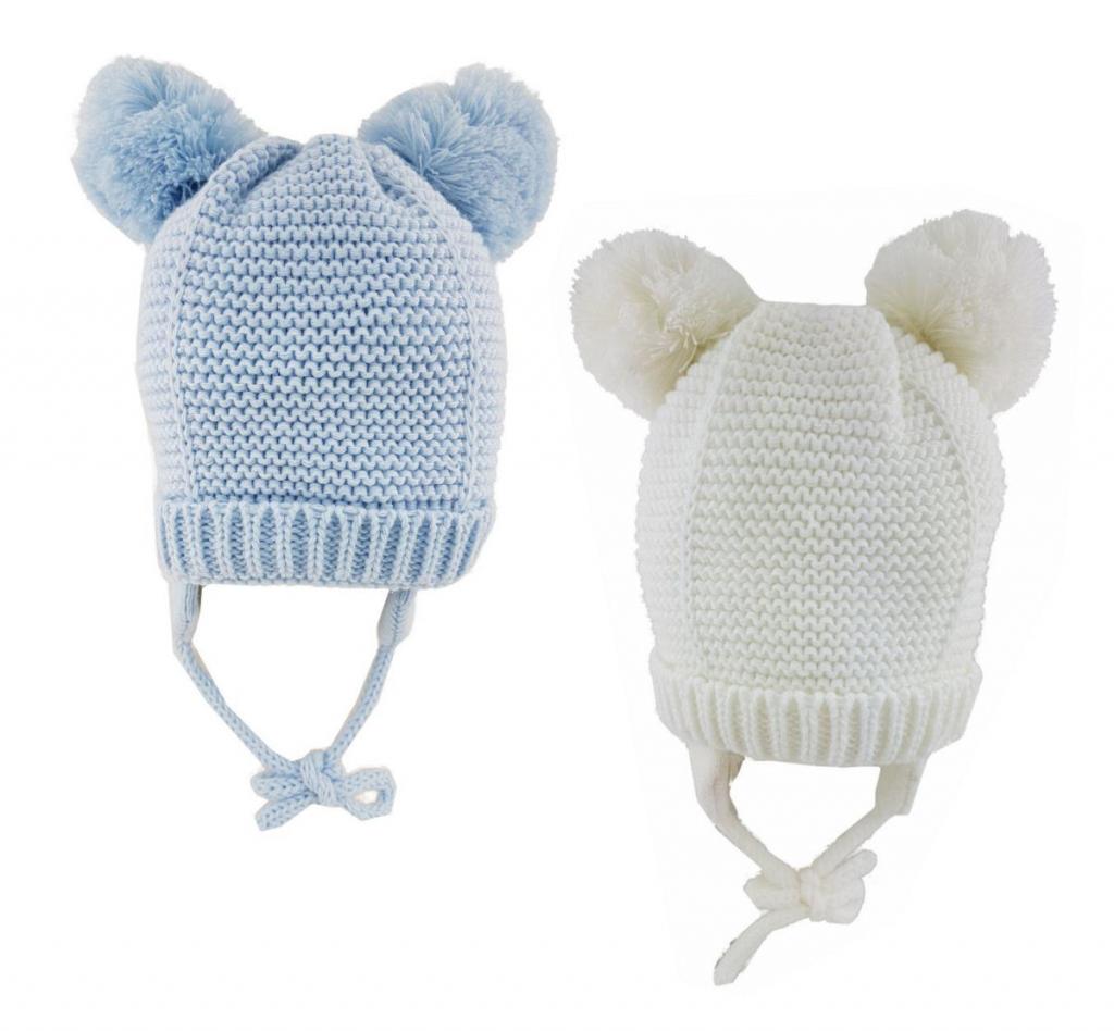 Pesci Baby   PB6196 Double Pom Pom Hat (6-18 months)