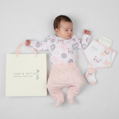 PSE13332P  Bear 5 Piece Gift Set with Bag  (0-6 months)