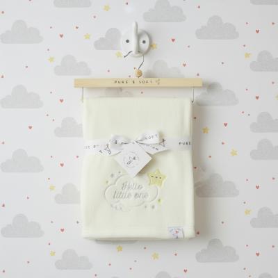 PSN14647 Plush Wrap with Star on Hanger "Hello"