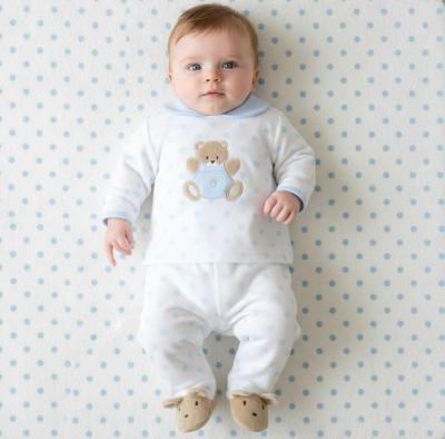 PX0058-WS "Teddy Spot" Velour Two Piece (NB-6 months)