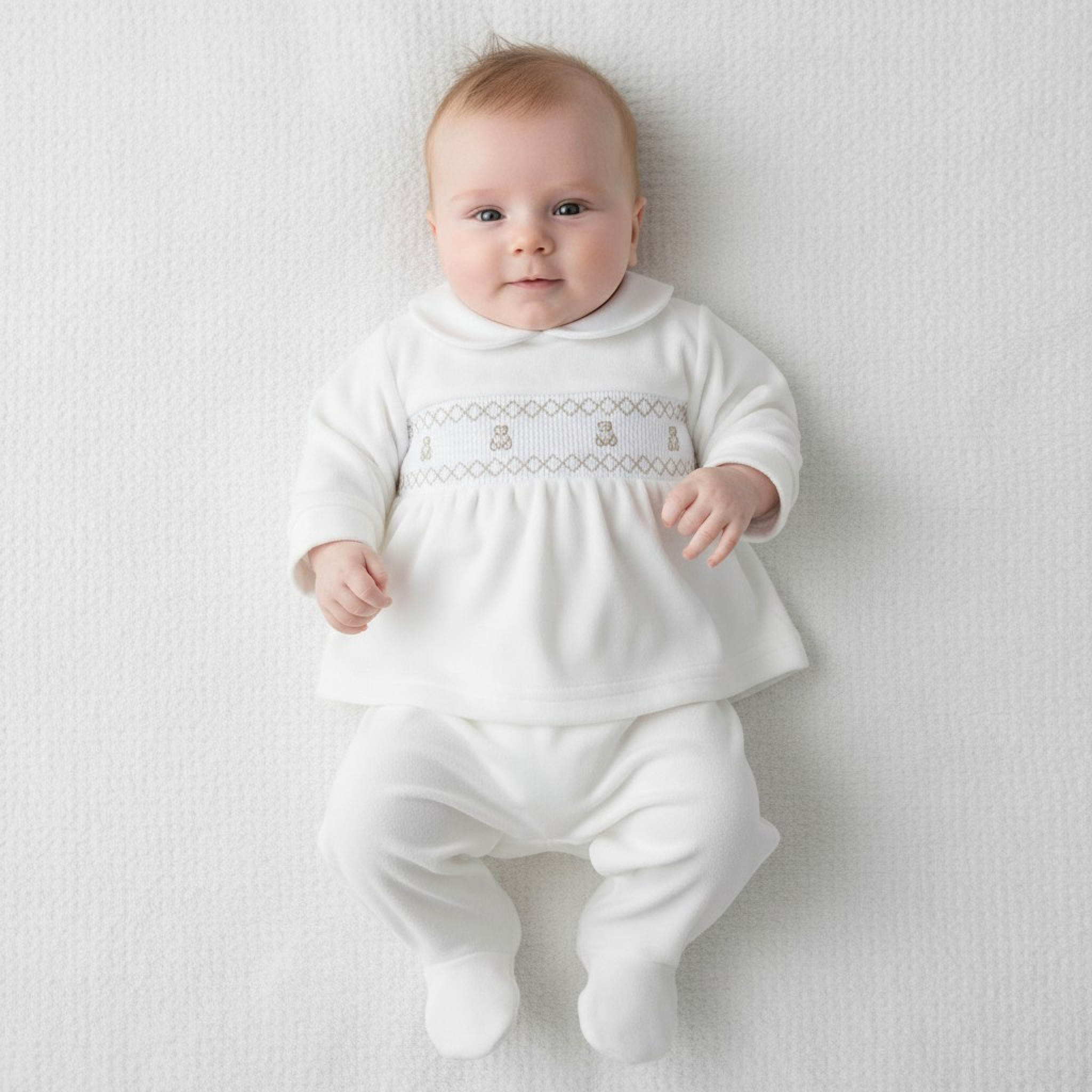Pex  * PX0273IV Teddy Velour 2 Piece Set (Newborn - 6 months)