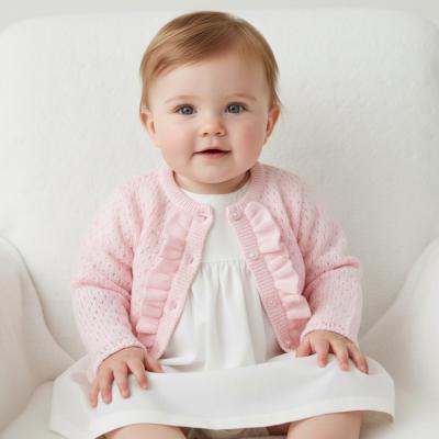PX0863P-A   Luella Pink Frill Cardigan  (NB-6 months)