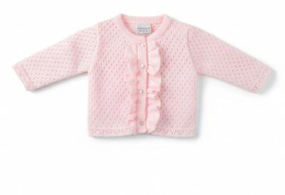 PX0863P-A   Luella Pink Frill Cardigan  (NB-6 months)