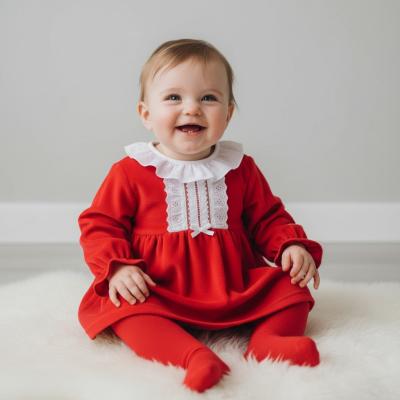 PX1032R-A Hannah Velour Dress ( Newborn - 6 months)