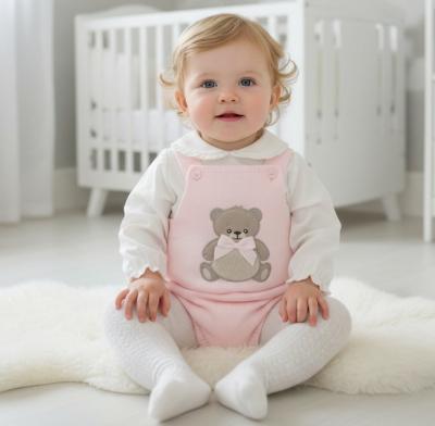 PX1107-P-B Pink "Teddy" Dungaree Set (9-24 months)