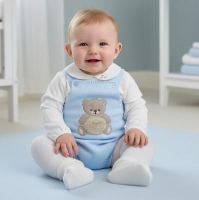 PX1110-S-A Sky "Teddy" Dungaree Set (newborn - 9)