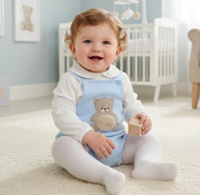 PX1110-S-B Sky"Teddy" Dungaree Set (9-24 months)
