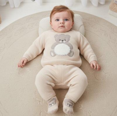 PX1111-N-A Natural "Teddy" Top and Trousers Set (NB-9 months)