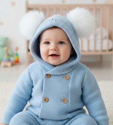 PX1128S Oakley Pom Pom Coatigan detachable Poms ( 9-24 months)