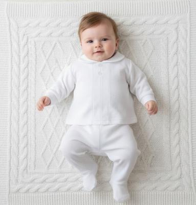 PX8874_W White Classic Velour Two Piece Set (NB-6m)