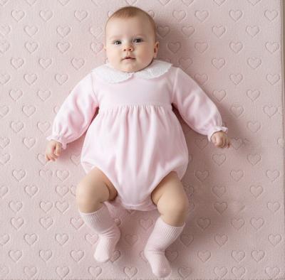 PX9872-P-A Pink Velour Nova Romper (NB-6 months)