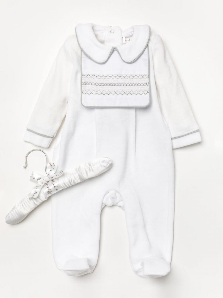 Rock a bye boutique   RBA24508W Embroidered panel All in one(0-9 months)