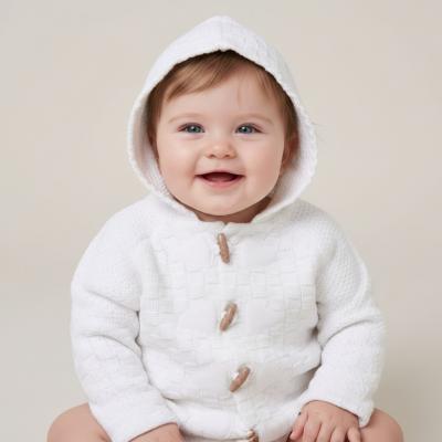 RBC05132-W  Toggle Basket Weave Cardigan  (0-12 months)