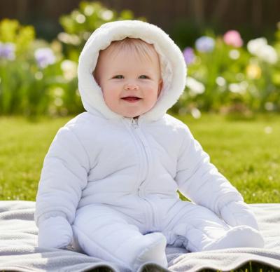 RBC05850W White Padded Snowsuit (0-12 months)