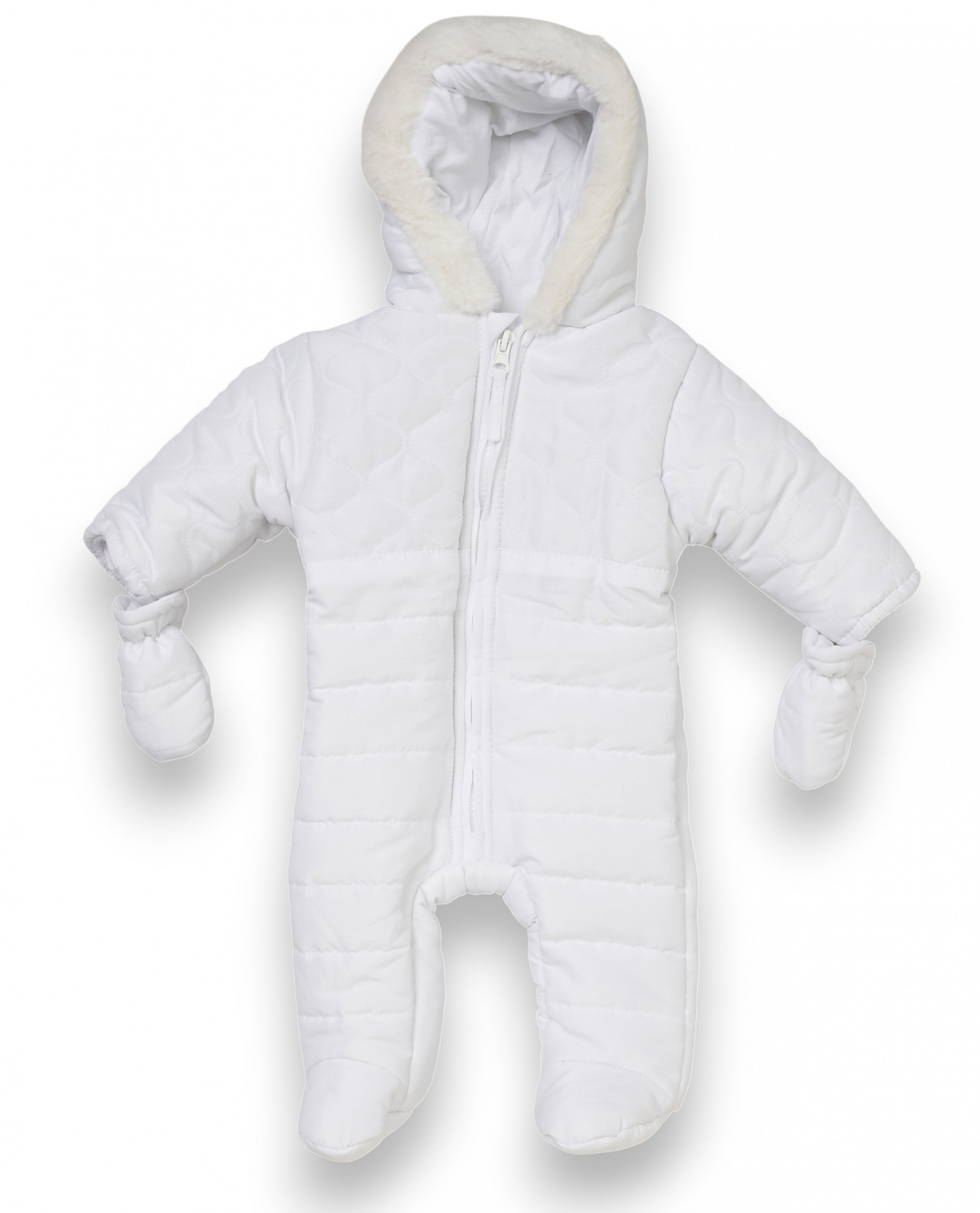 Rock a bye boutique C0580 * RBC05850 White Padded Snowsuit (0-12 months)
