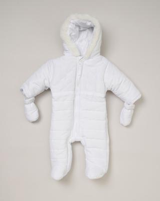 Rock a bye boutique C0580 * RBC05850 White Padded Snowsuit (0-12 months)