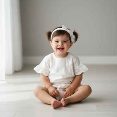 RBD06870-W  Broderie Anglaise shorts set  ( 0-12 months)