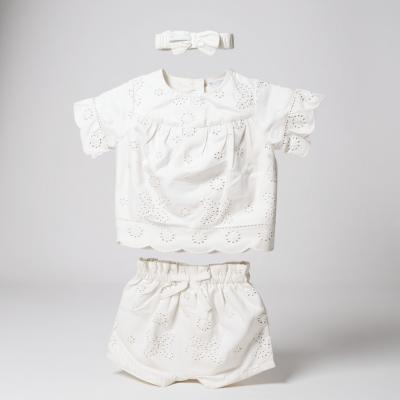 Rock a bye boutique D06870 RBD06870-W Broderie Anglaise shorts set ( 0-12 months)