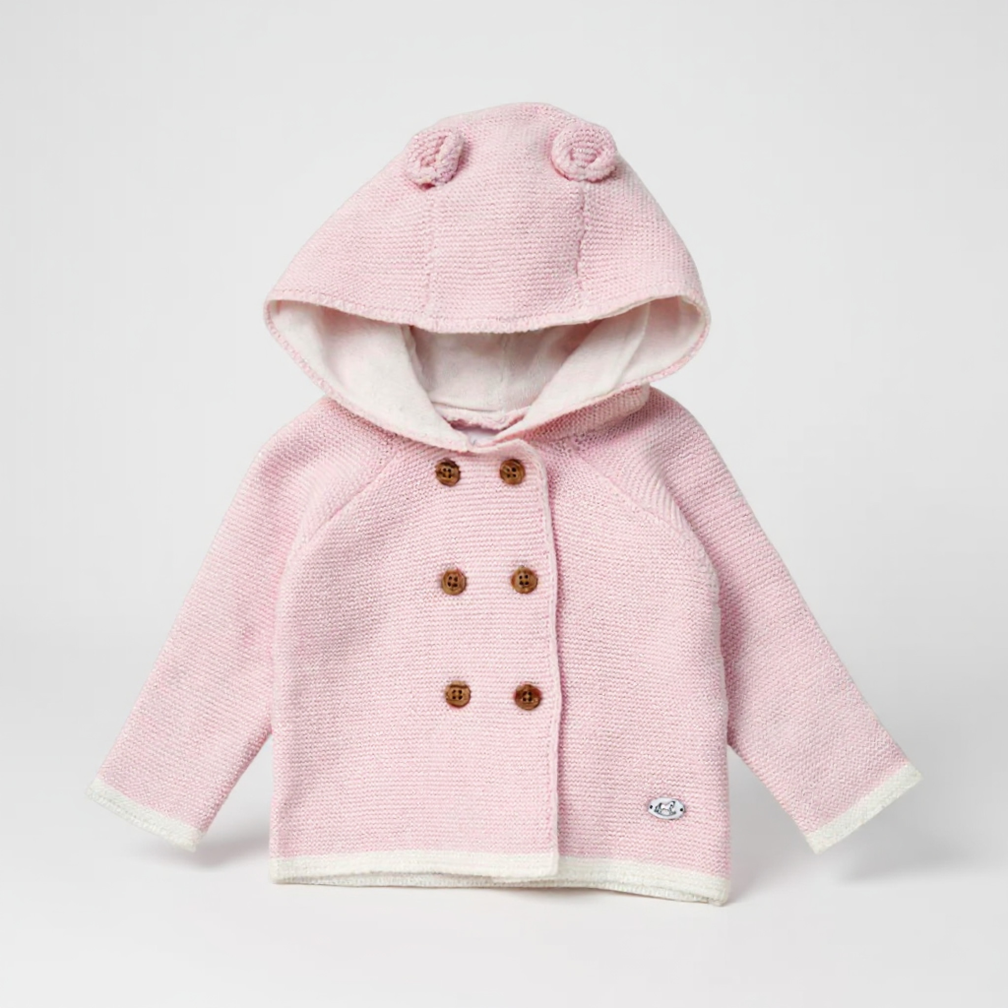 Rock a bye boutique D07150 * RBD07150P Hooded Double Knit Cardigan (0-9 months)