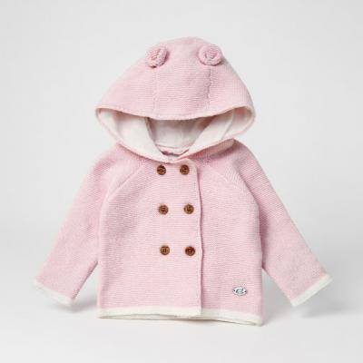 RBD07150P  Hooded Double Knit Cardigan  (0-9 months)