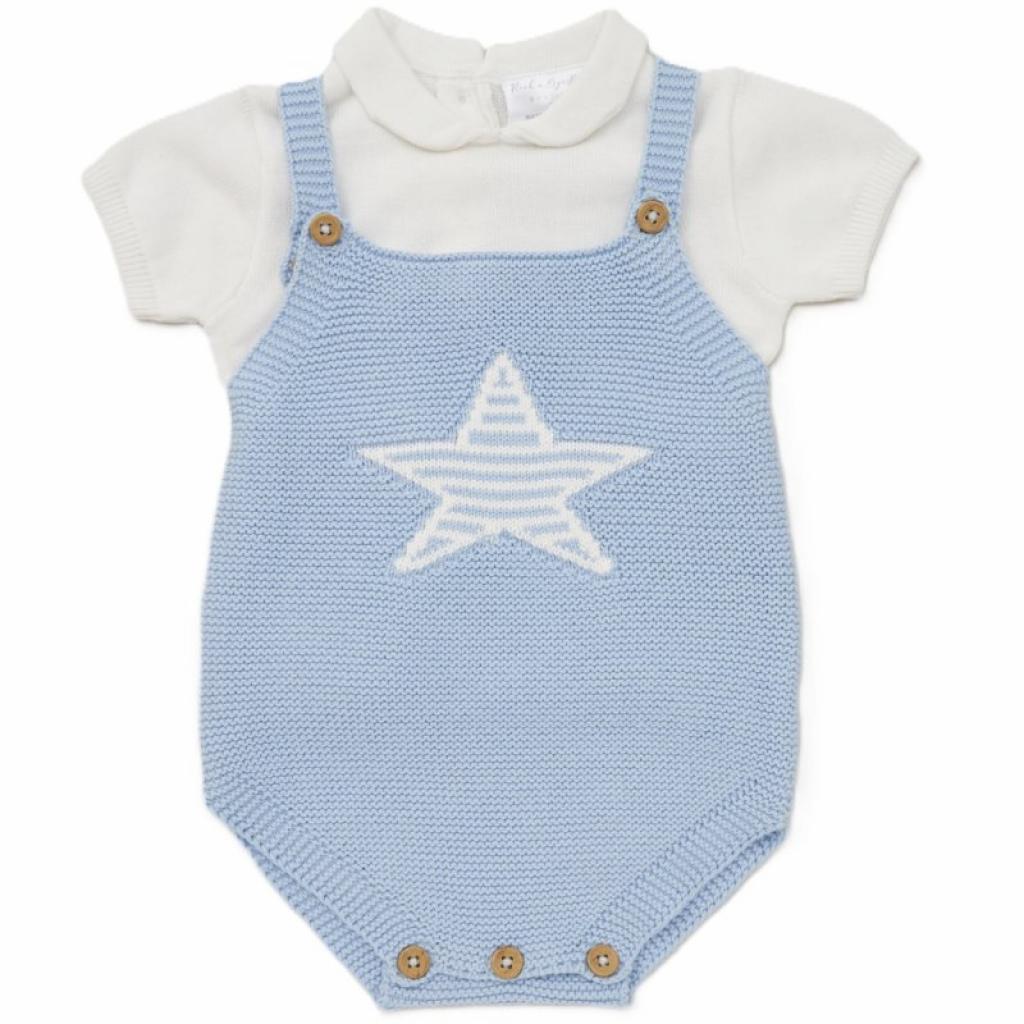 Rock a bye boutique D07269 61112090 RBD07269 Cotton knit Dungaree Set "Star" ( 0-12 months)