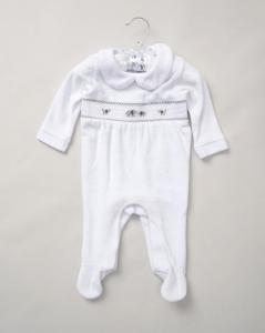 Rock a bye boutique E08291-1 * RBE08291W Smocked Elephant Velour All In One (0-9 months)