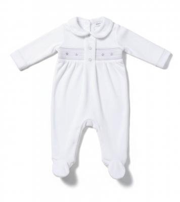 Rock a bye boutique E08292-1 * RBE08292W Smocked "Star" Velour  All In One (0-9 months)