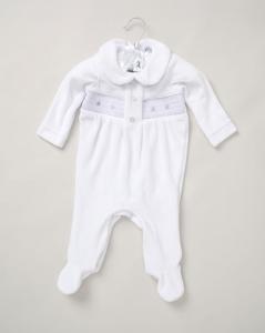 Rock a bye boutique E08292-1 * RBE08292W Smocked "Star" Velour  All In One (0-9 months)