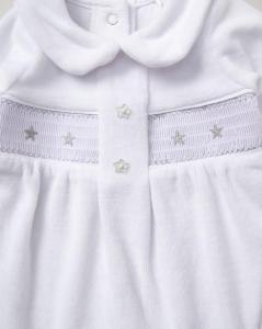 Rock a bye boutique E08292-1 * RBE08292W Smocked "Star" Velour  All In One (0-9 months)