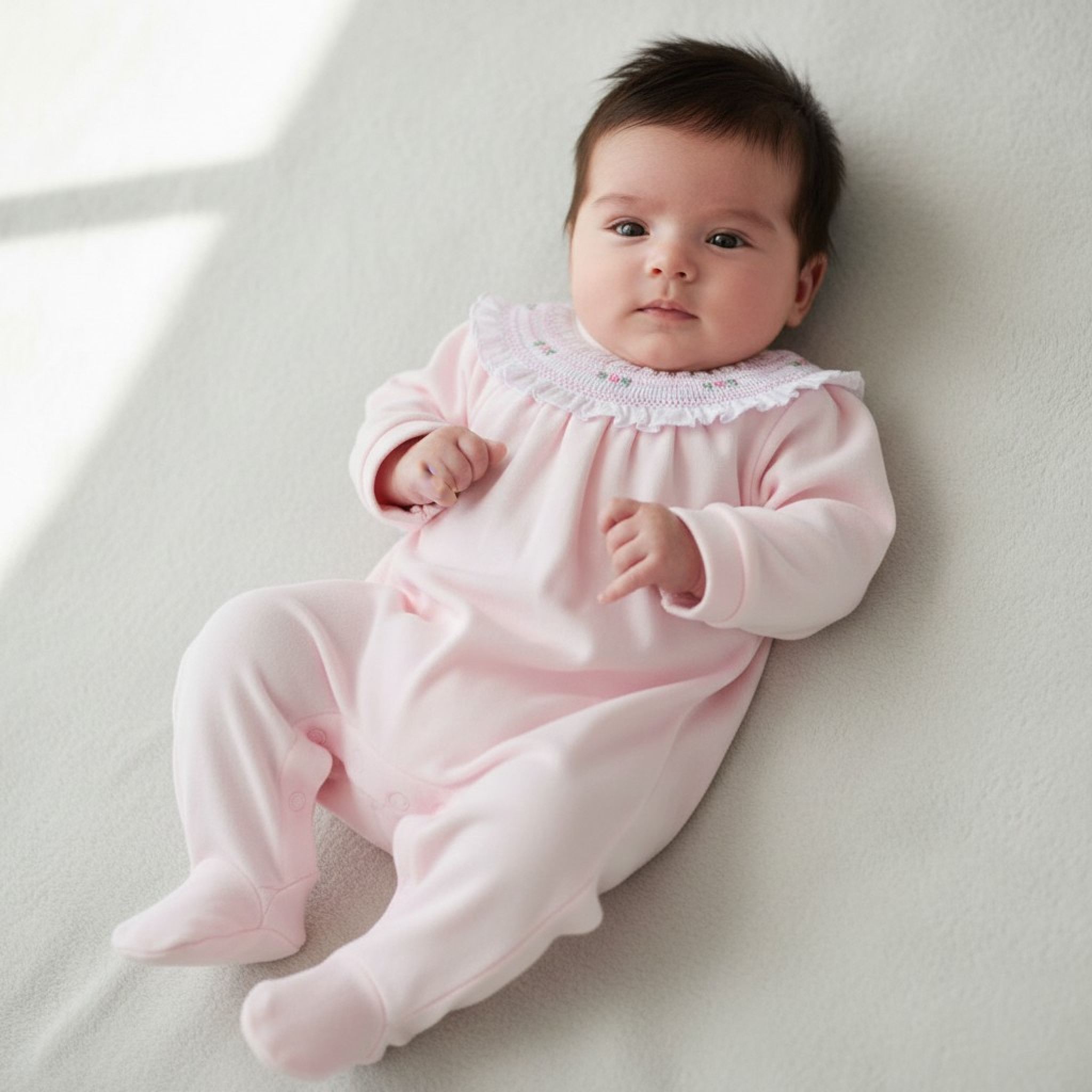 Rock a bye boutique  * RBE08296 Frilled Collar Velour All In One (0-9 months)