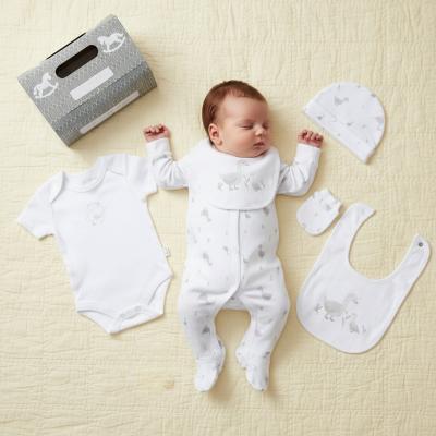 RBE08855-W  "Ducks" 5 Piece Layette Set  (Nb-6 months)