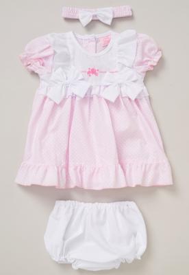 Rock a bye boutique F09179 INF 5056756574802 RBF09179B Double Bow Dress Set (9-24 months)