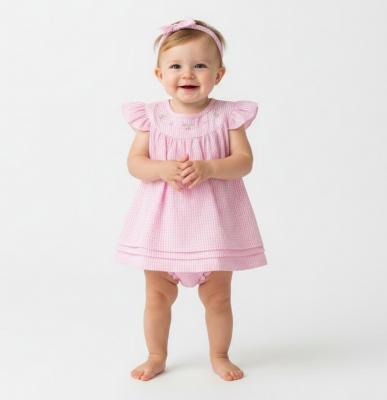 RBF09184B-P  Gingham Dress Set  (9-24 months)