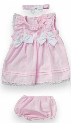 Rock a bye boutique F09237 NB 5056576553036 RBF09237-AP Lace and Bows Dress Set (0-9 months)