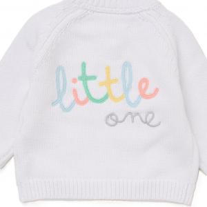 Rock a bye boutique G10848 * RBG10848 White "Little One" Cardigan (0-12 months)