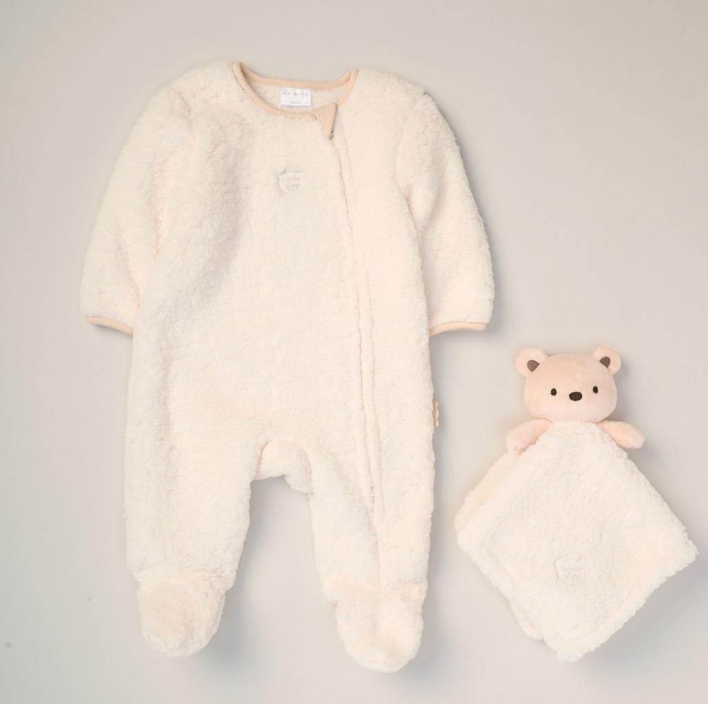 Rock a bye boutique G10894NB * RBG10894 Sherpa Teddy All In One and Comforter Set (NB-6)