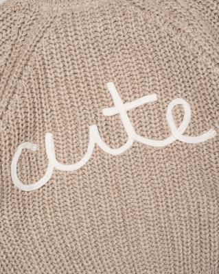 RBG12764  Beige "Cute" Cardigan  (0-12 months)