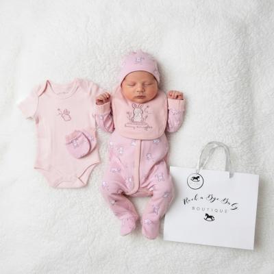 RBH12677P  "Bunny" 5 Piece Layette Set  (Nb-6 months)