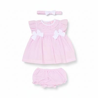 RBH12817-A  Striped Bow Dress Set  (0-9 months)