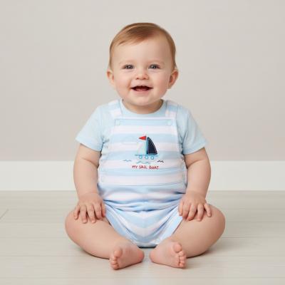 RBH13194  Sailboat dungaree set (3-12 months)