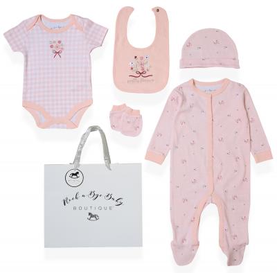 RBH13290  "Pretty Flowers " 5 Piece Layette Set  (Nb-6 months)