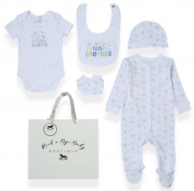 RBH13294  "Little Brother " 5 Piece Layette Set  (Nb-6 months)