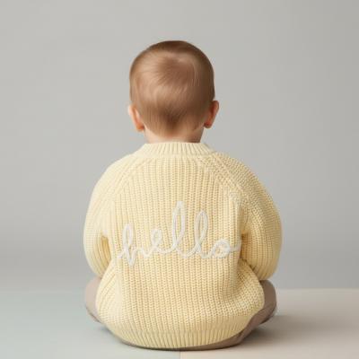 RBH13666C  Cream "Hello" Cardigan  (0-12 months)