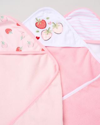 Rock a bye boutique H14924 * RBH14924 Hooded Towel and Wash Cloth Set "Strawberry"