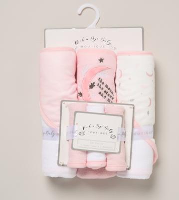 RBH15018 Hooded Towel and Wash Cloth Set "Stars"