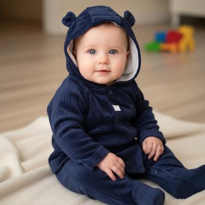 RBJ15438N Ribbed velour jacket and trousers (newborn - 6 months)